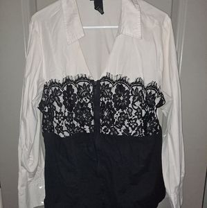 Black and white dress shirt